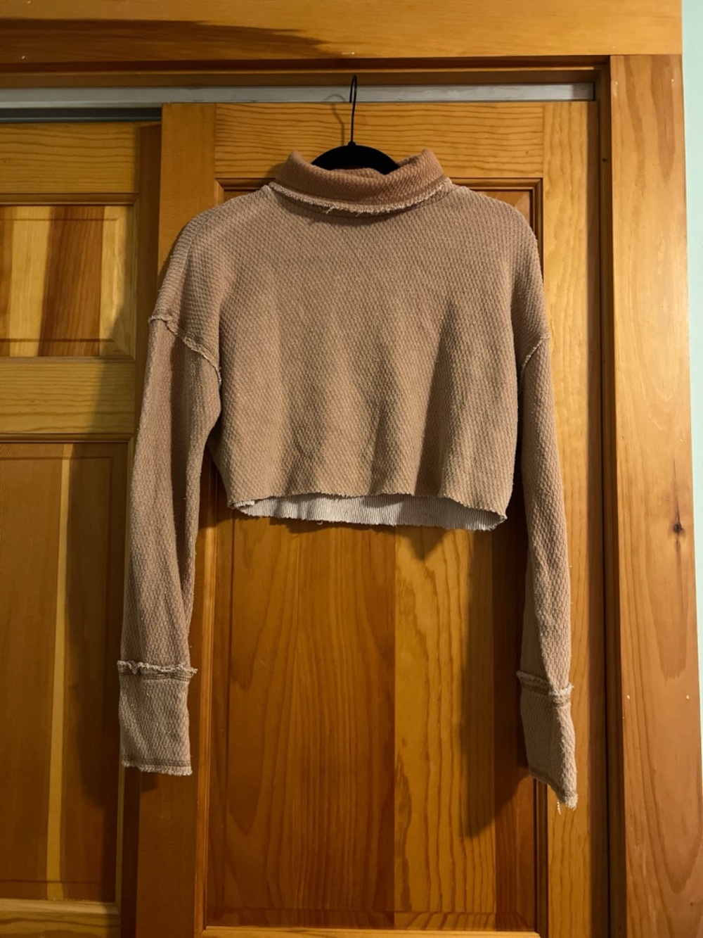 Urban Outfitters Out From Under Cropped Knit Sweater in Tan